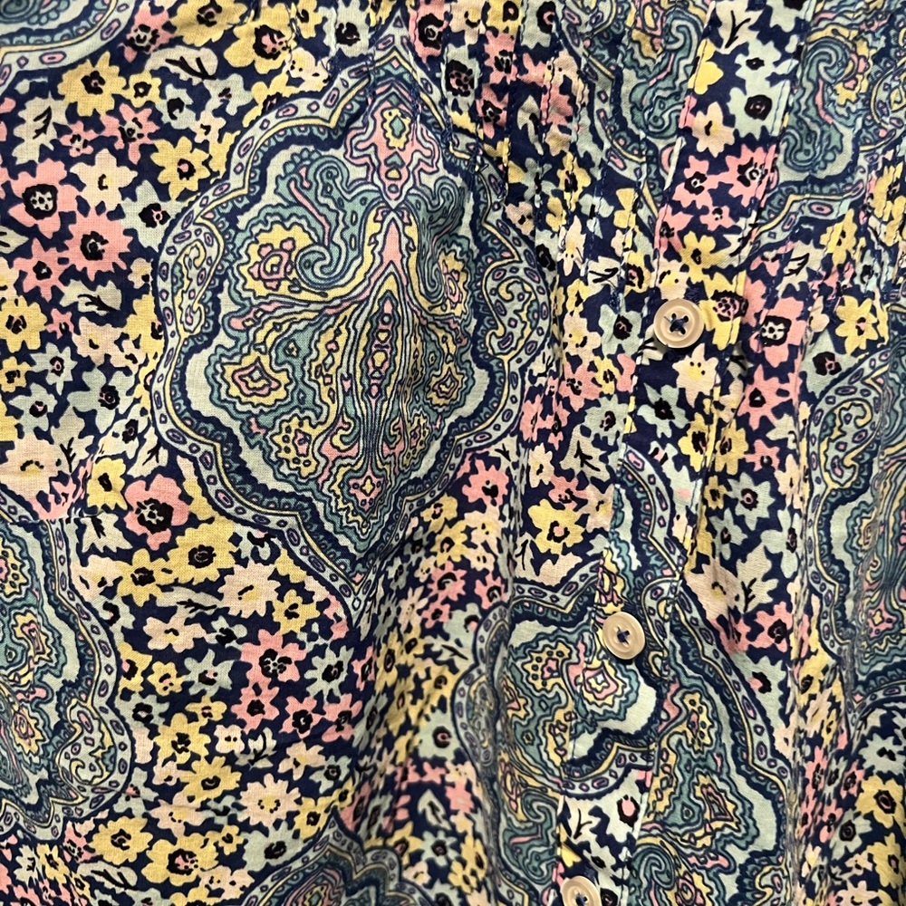 Talbots Multicolor Patterned Blouse- 100% Cotton - Picture 3 of 3